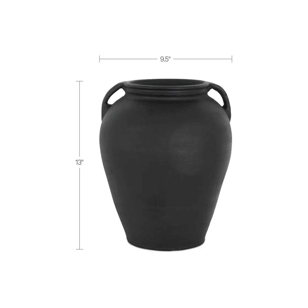 JOSI TERRACOTTA VASE, BLACK