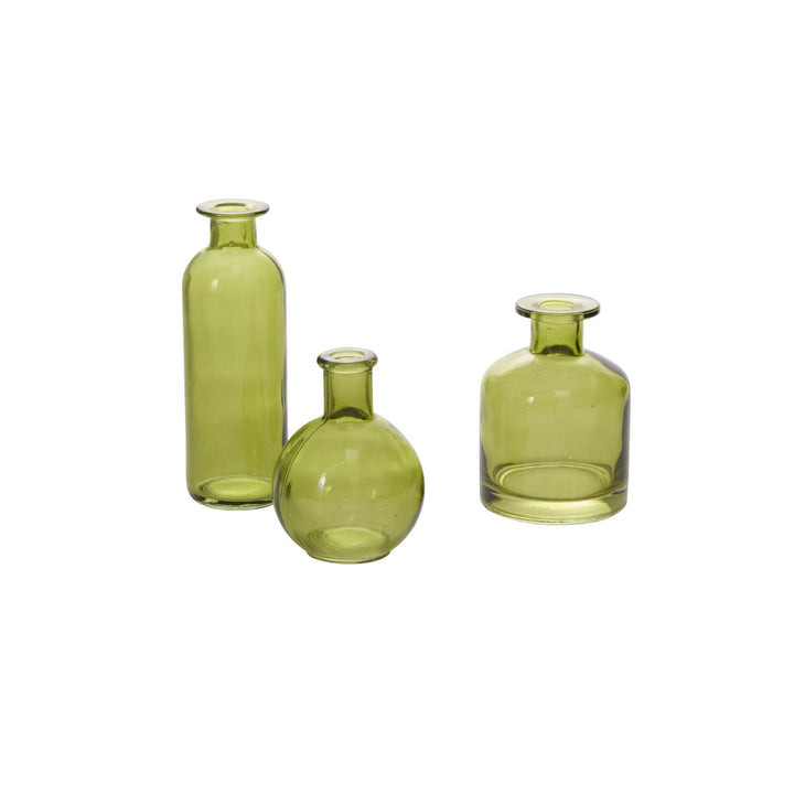 CARLOTTA BUD VASE S/3, GREEN