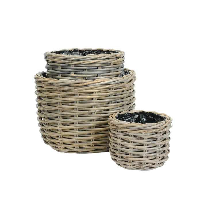 KUBU ROUND PLANTERS, LINED