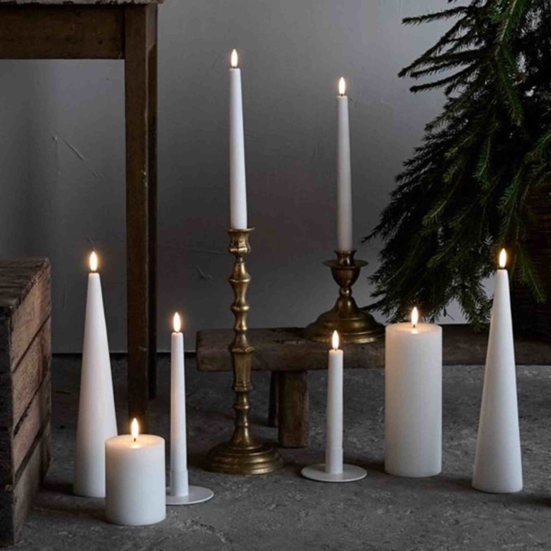 DANISH LED CONE CANDLE, NORDIC WHITE