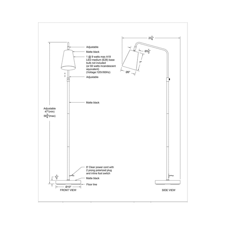 NOTTINGHAM FLOOR LAMP, BLACK