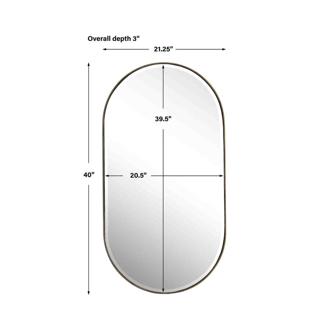 LEVI OVAL MIRROR, GOLD