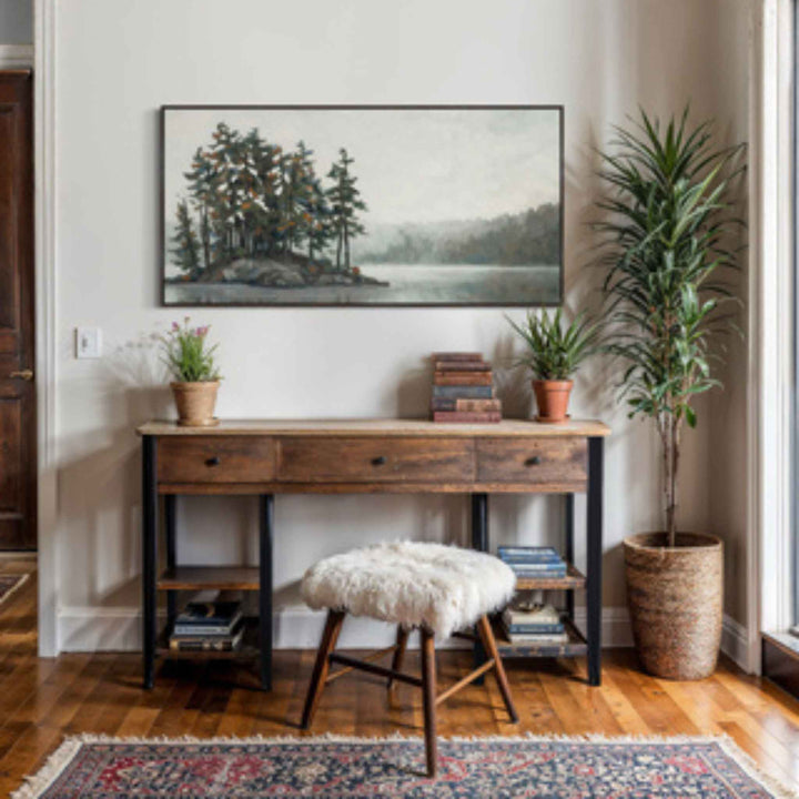 STILL WATER PINES, FRAMED CANVAS