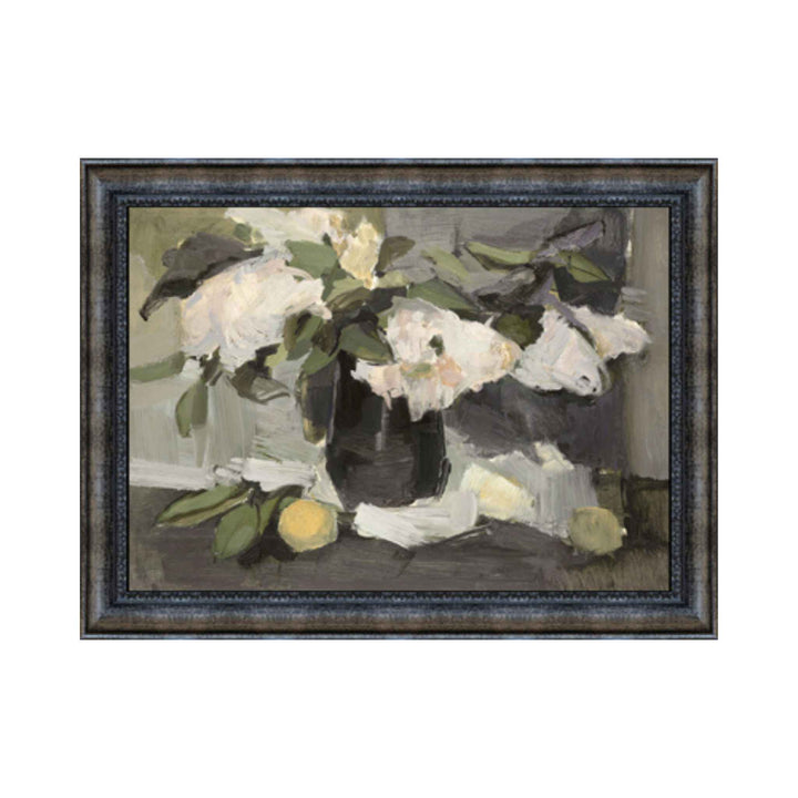 STILL LIFE WITH PEONIES, FRAMED CANVAS