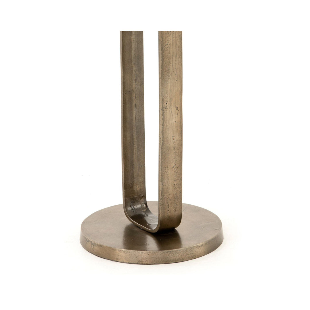 DOUGLAS END TABLE, AGED BRONZE