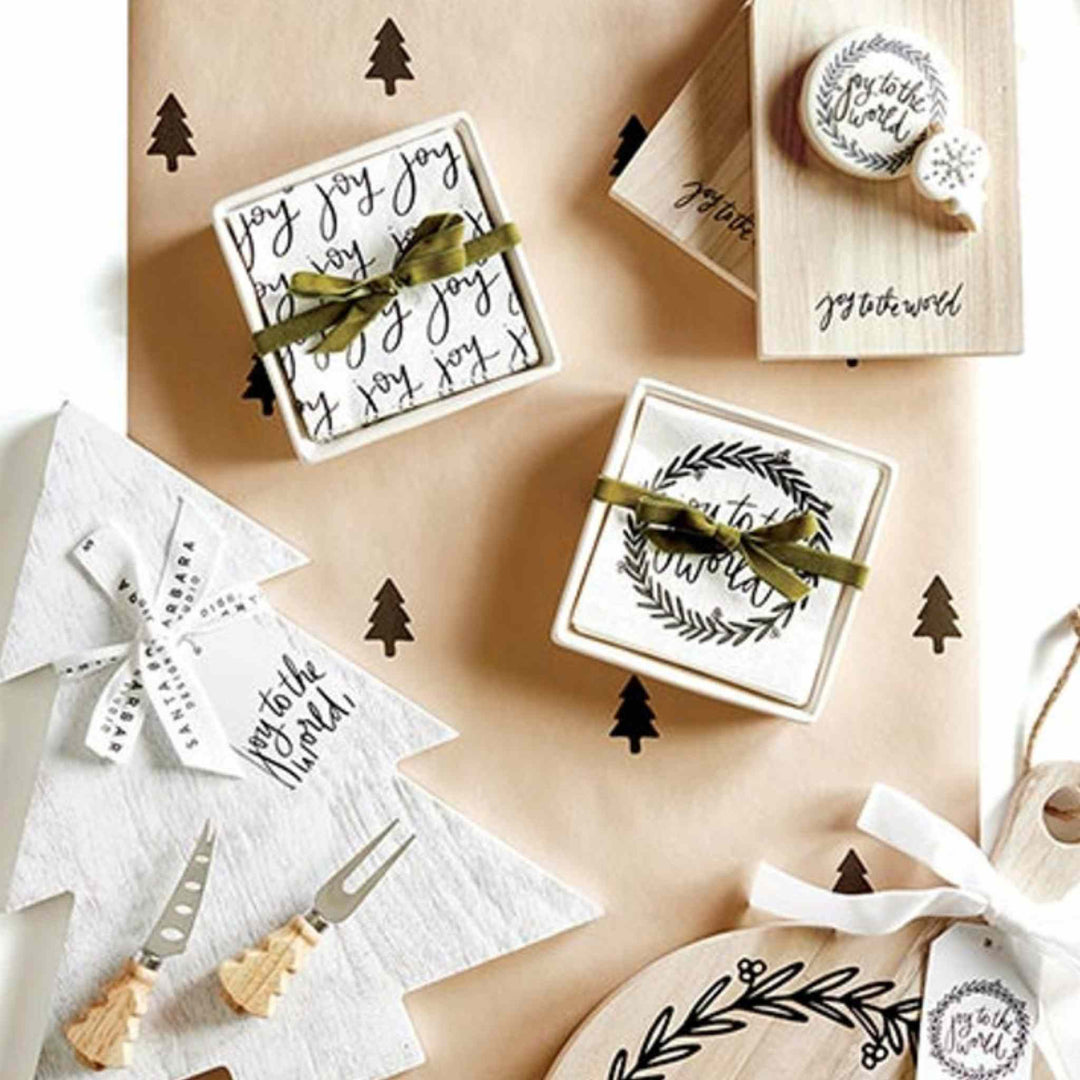 CERAMIC NAPKIN TRAY + NAPKINS, JOY