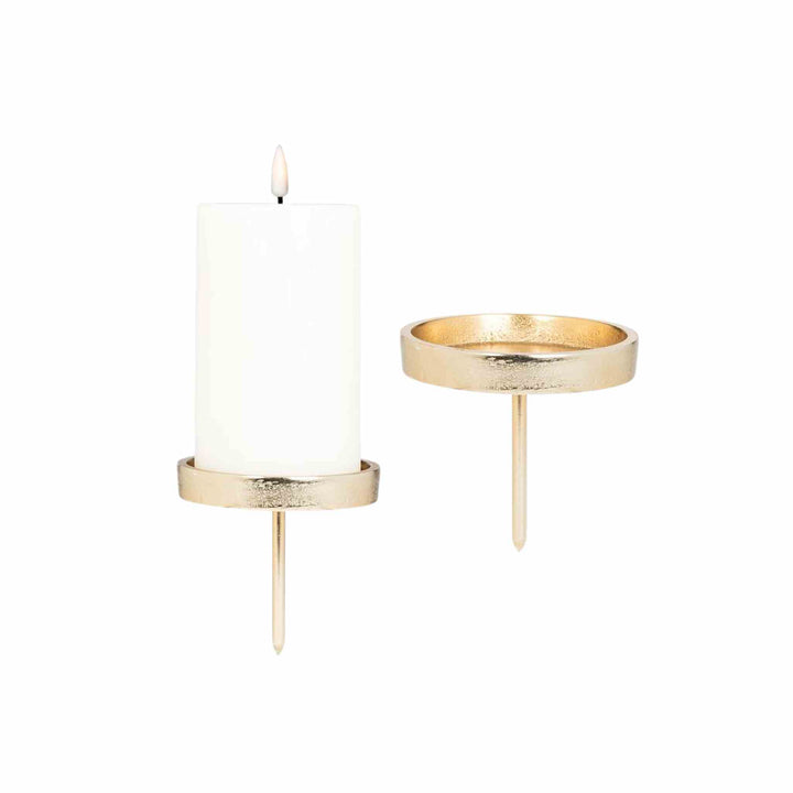 PILLAR HOLDER W/ STAKE, GOLD