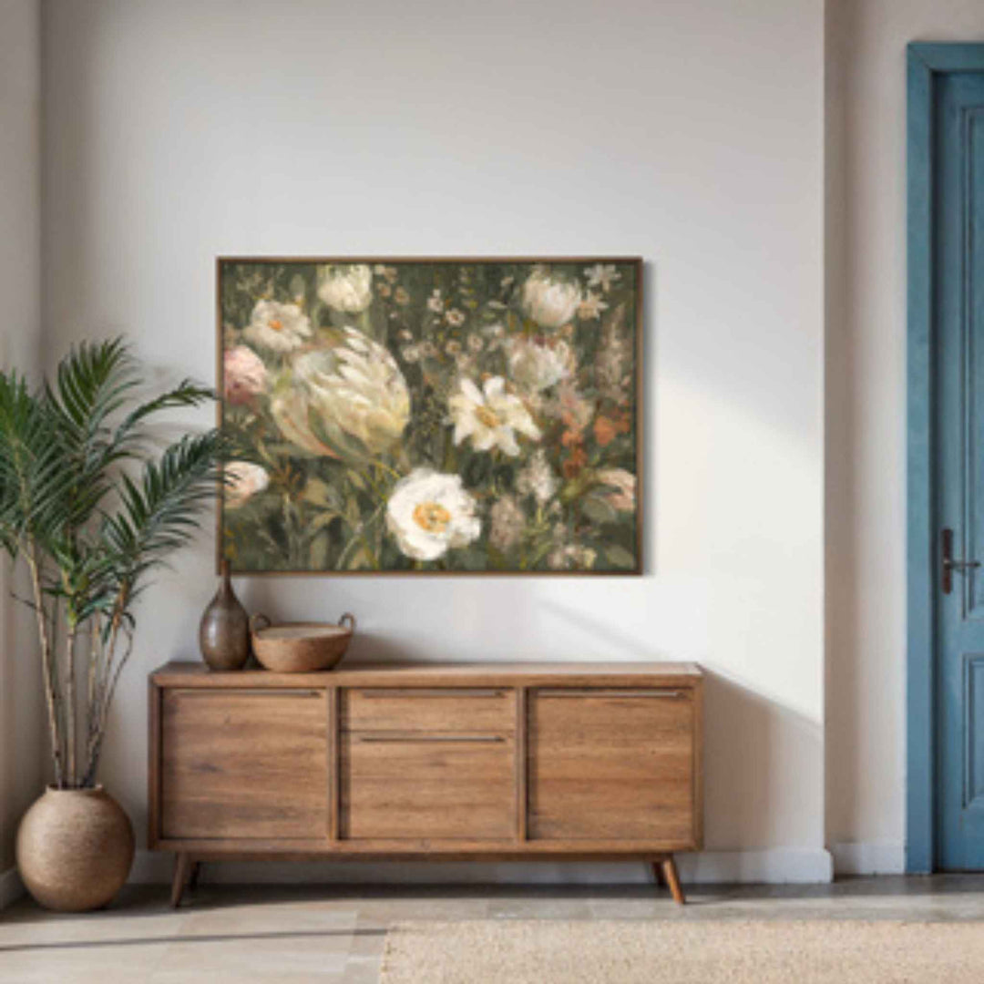 FIELD OF PROTEA, FRAMED CANVAS