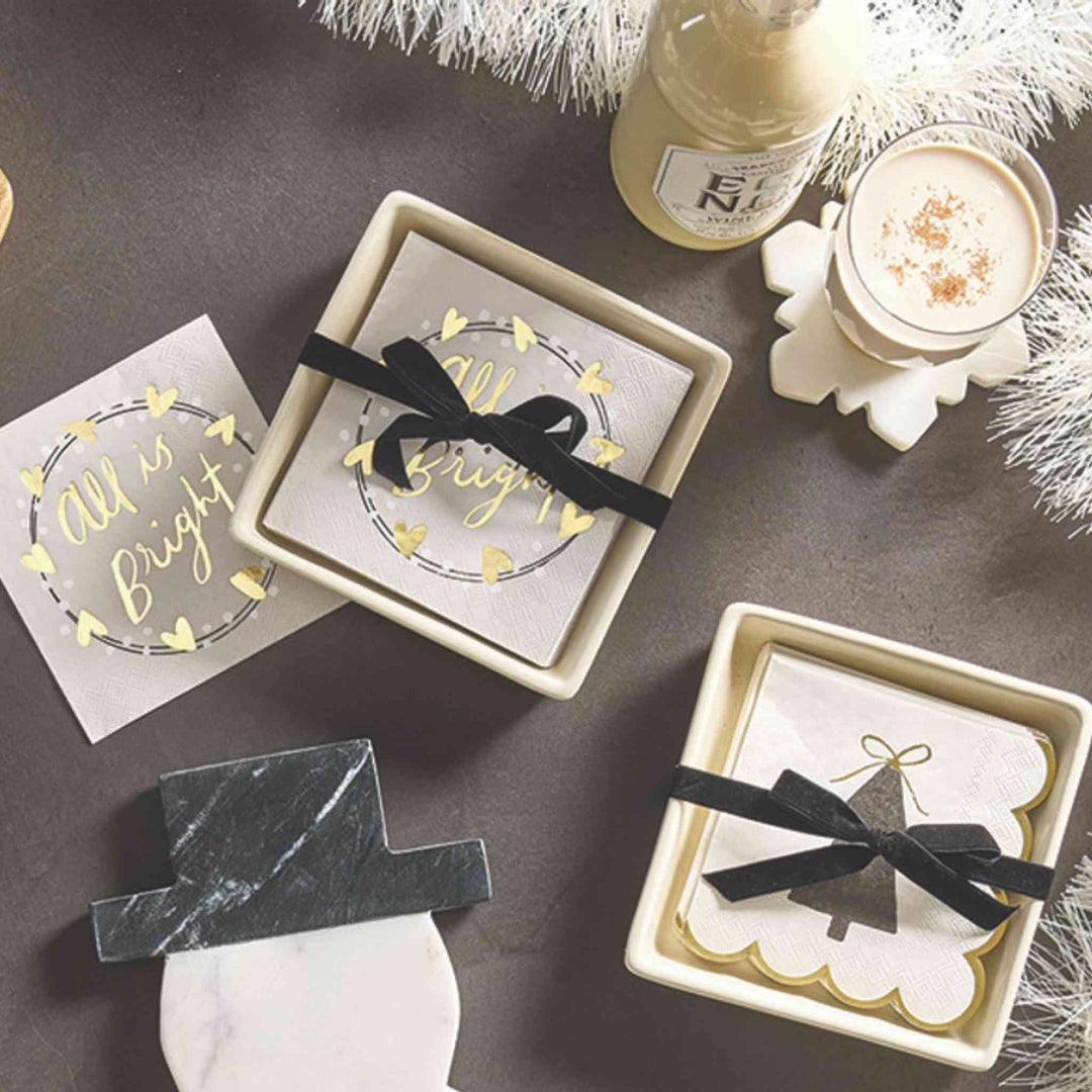 CERAMIC TRAY+ NAPKINS, ALL IS BRIGHT