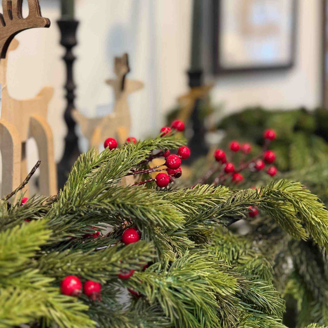 SHINY RED MINI CRANBERRY GARLAND, 54"