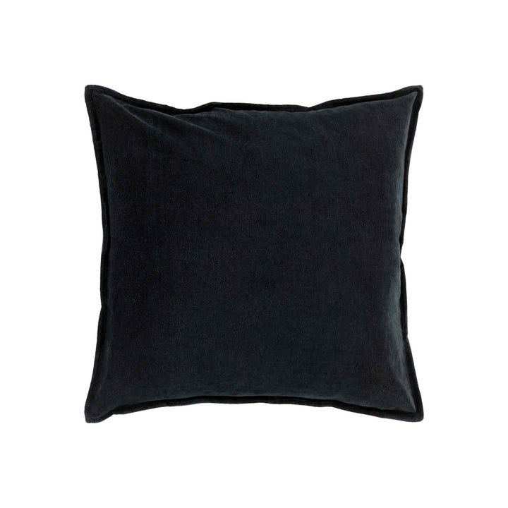 VELVET FLANGED PILLOW, BLACK