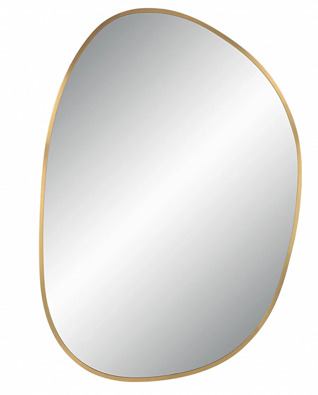 CAMONA MIRROR, PLATED SATIN BRASS, 30x 42"