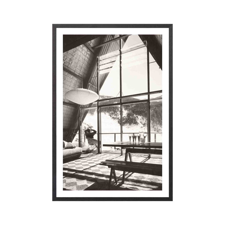SKI LODGE INTERIOR C. 1966, FRAMED ART