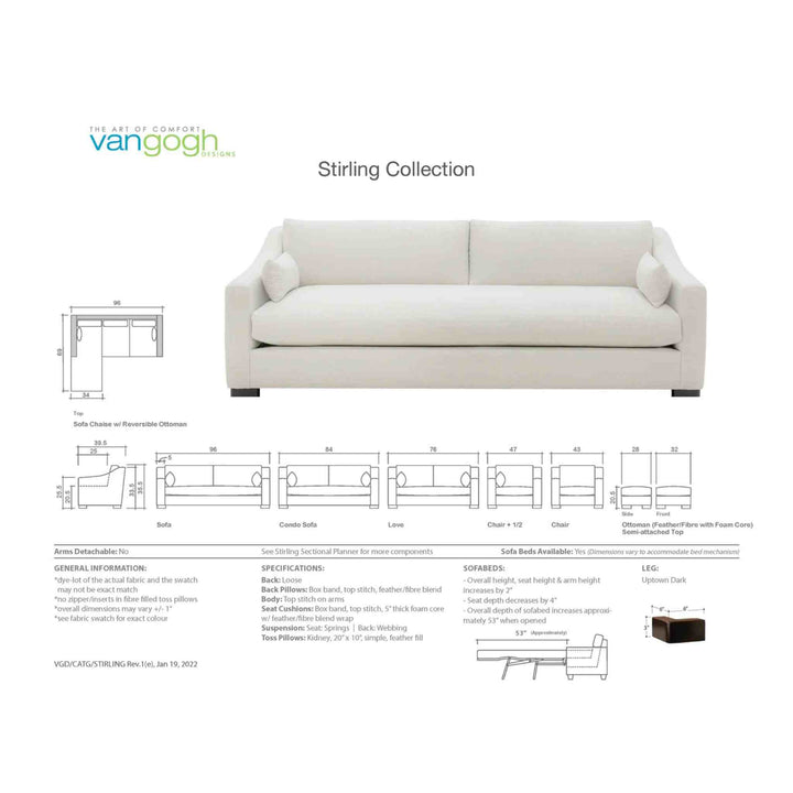 *IN STOCK* STIRLING SOFA, GR. 10, NIRVANA CERAMIC