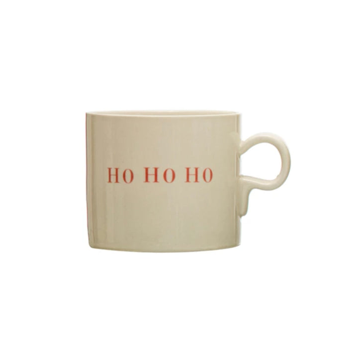 HOLIDAY SAYING STONEWARE MUG, 12OZ