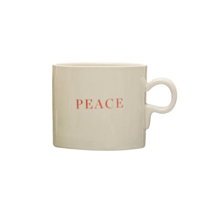 HOLIDAY SAYING STONEWARE MUG, 12OZ