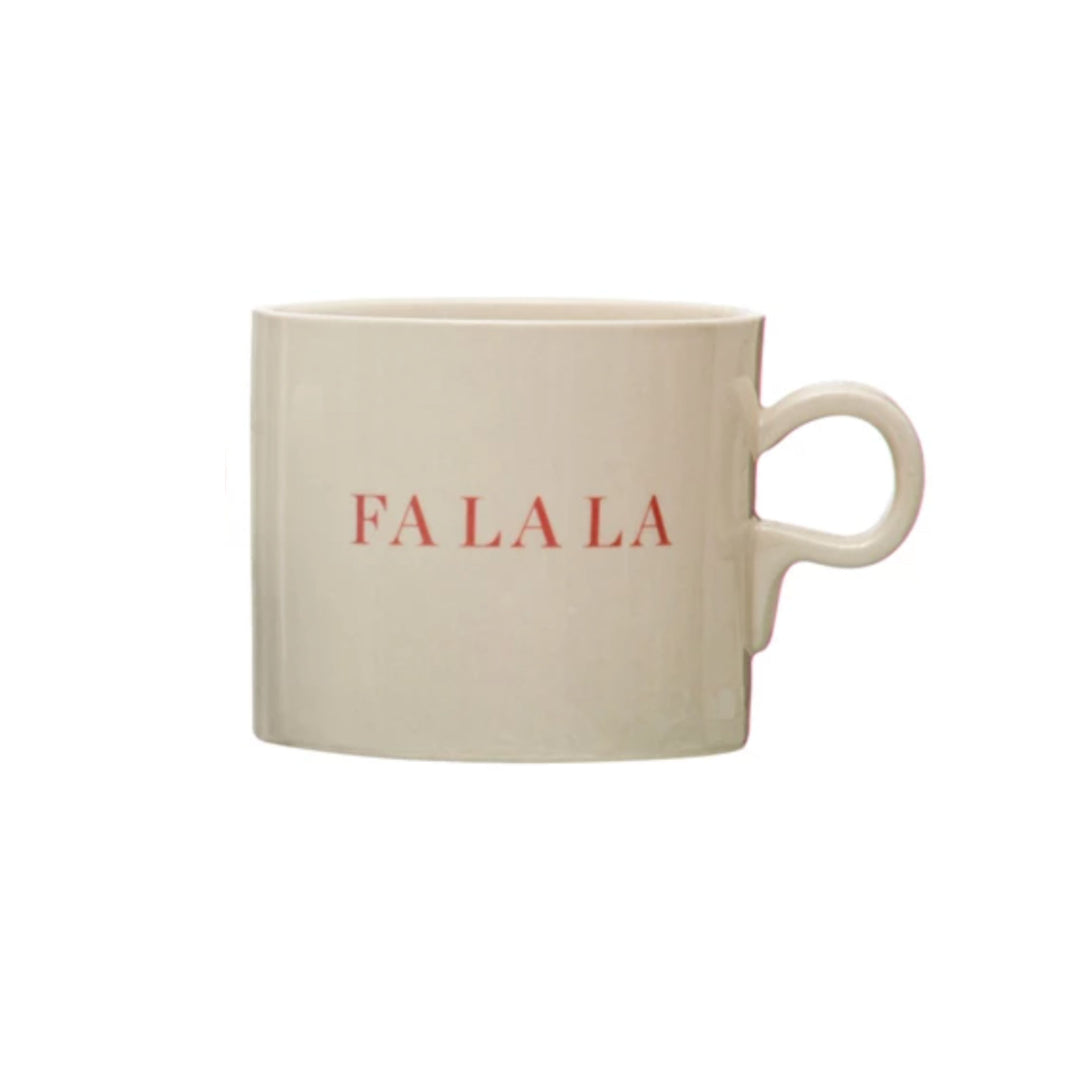 HOLIDAY SAYING STONEWARE MUG, 12OZ