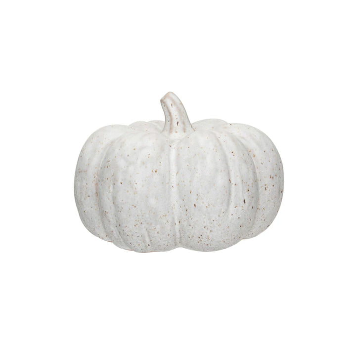 STONEWARE PUMPKINS, CREAM