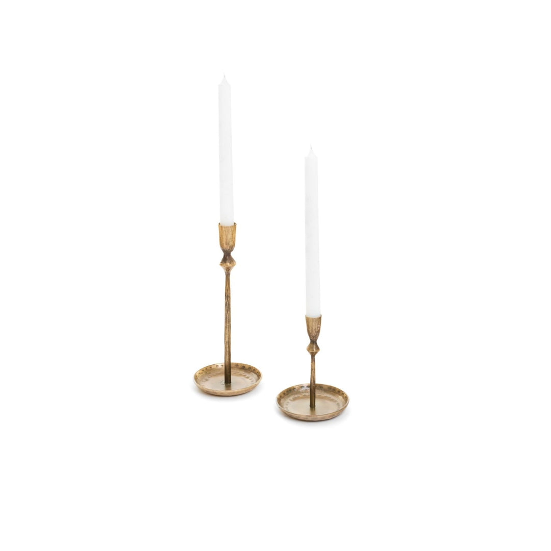 CANDLE HOLDER COLLECTION, ANTIQUE BRASS