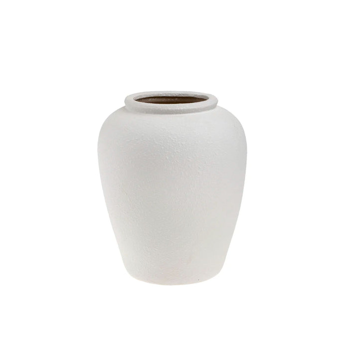 ATHENS STONEWARE VASE, WHITE