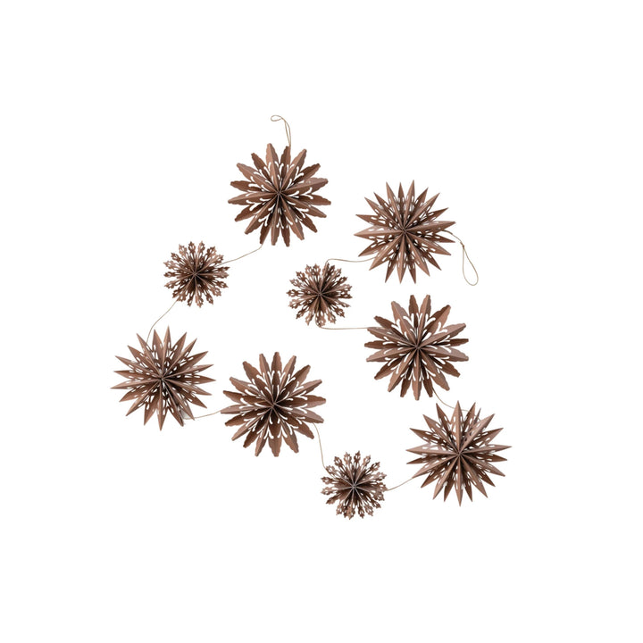 FOLDING SNOWFLAKE GARLAND, BROWN