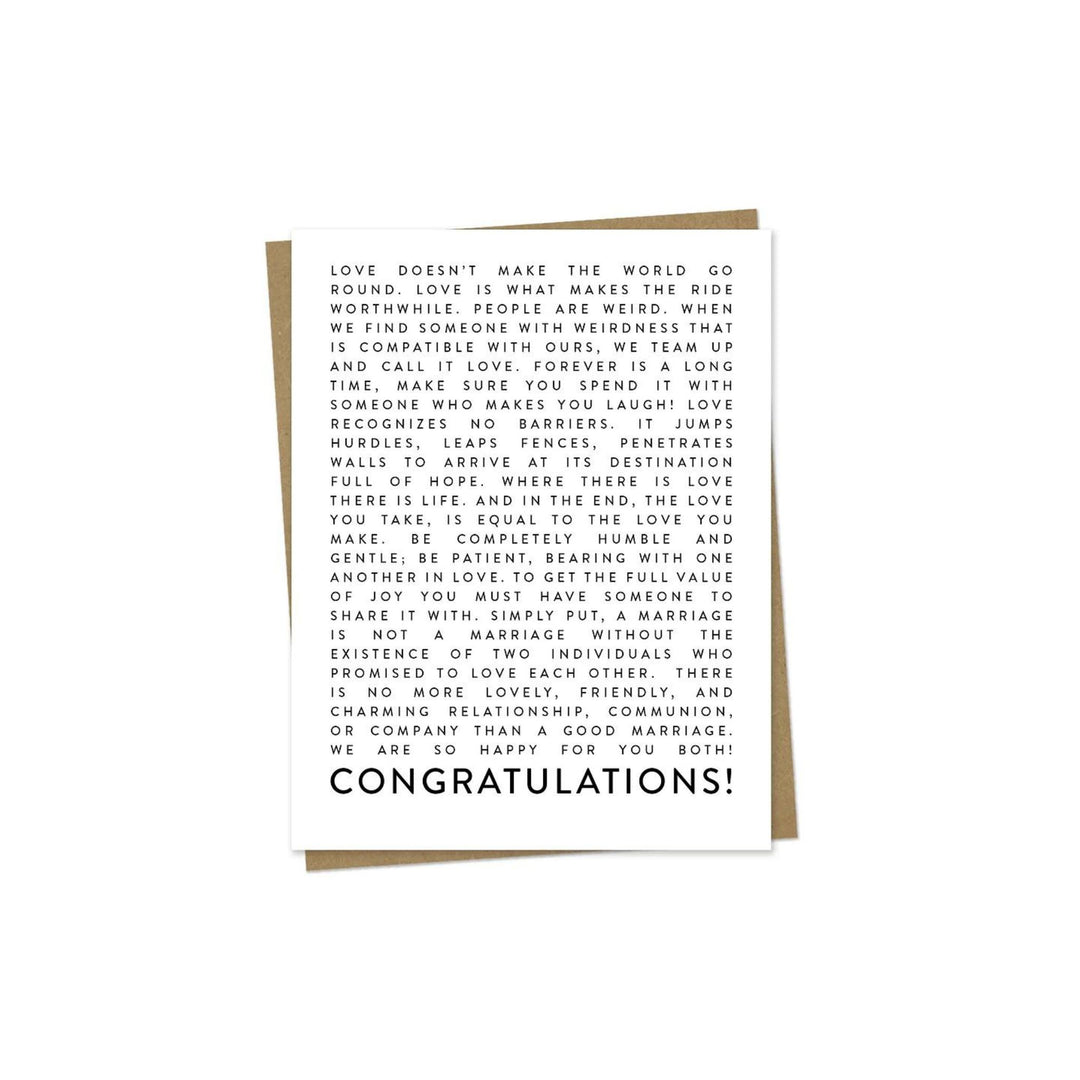 MANY QUOTES OF CONGRATULATIONS, CARD