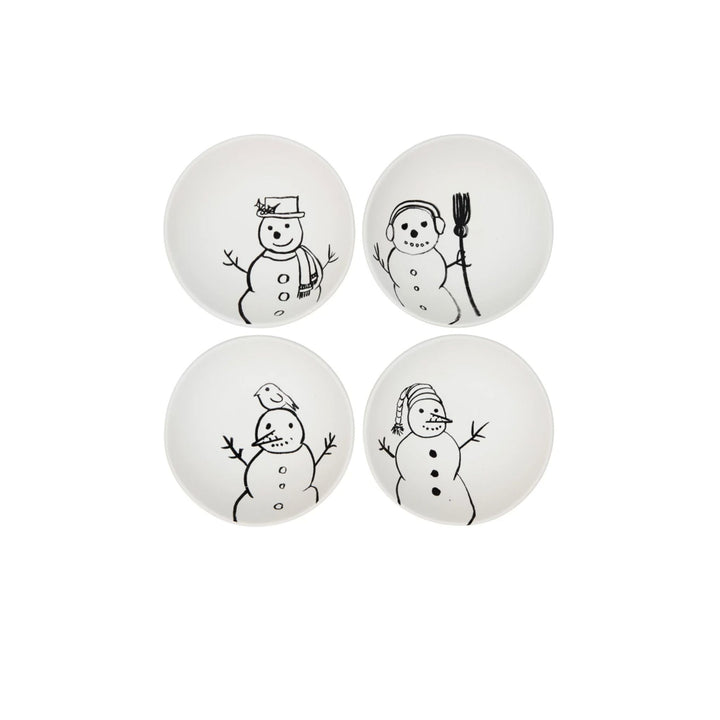 STONEWARE SNOWMAN BOWL, ASSORTED