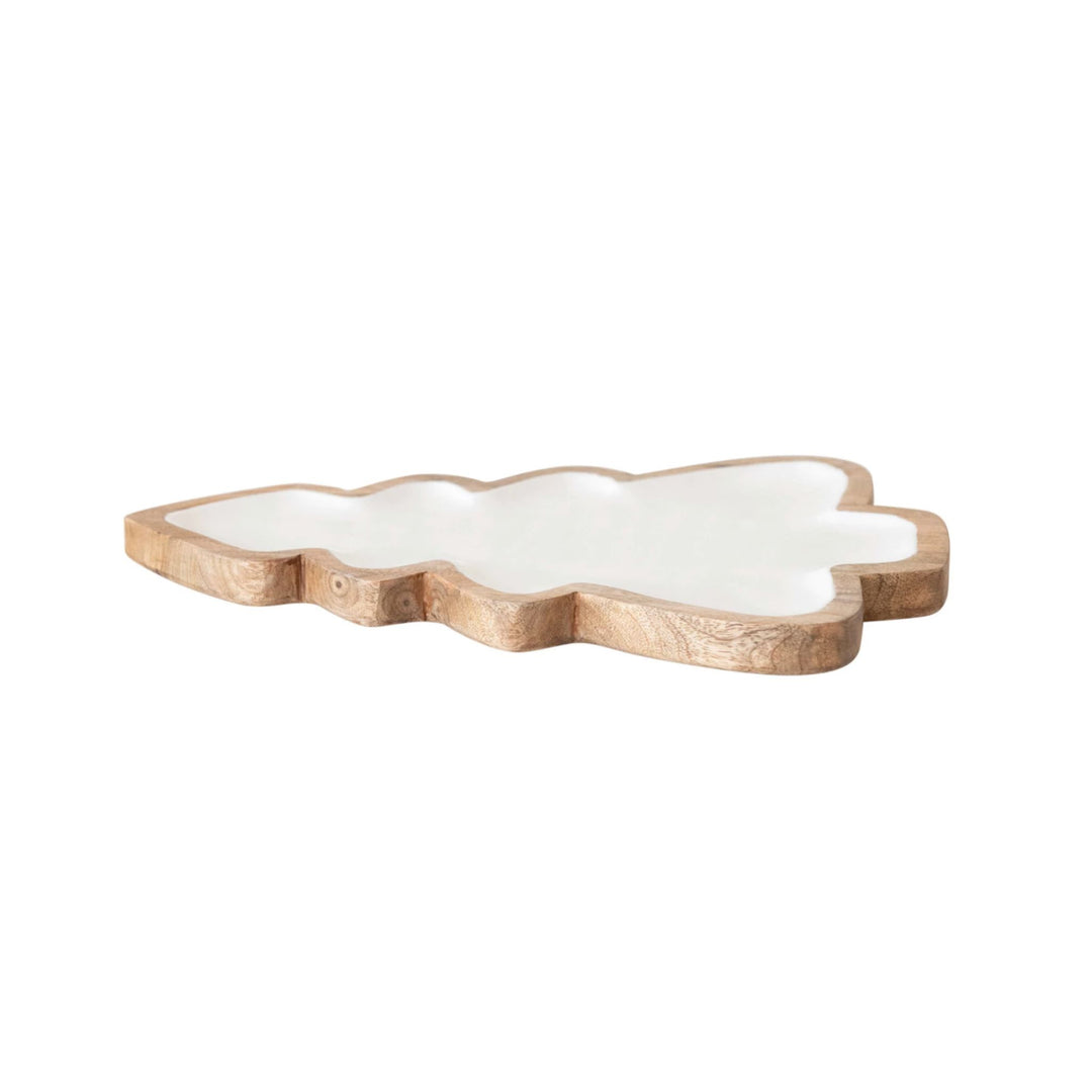 ENAMEL TREE TRAY, WHITE/NATURAL