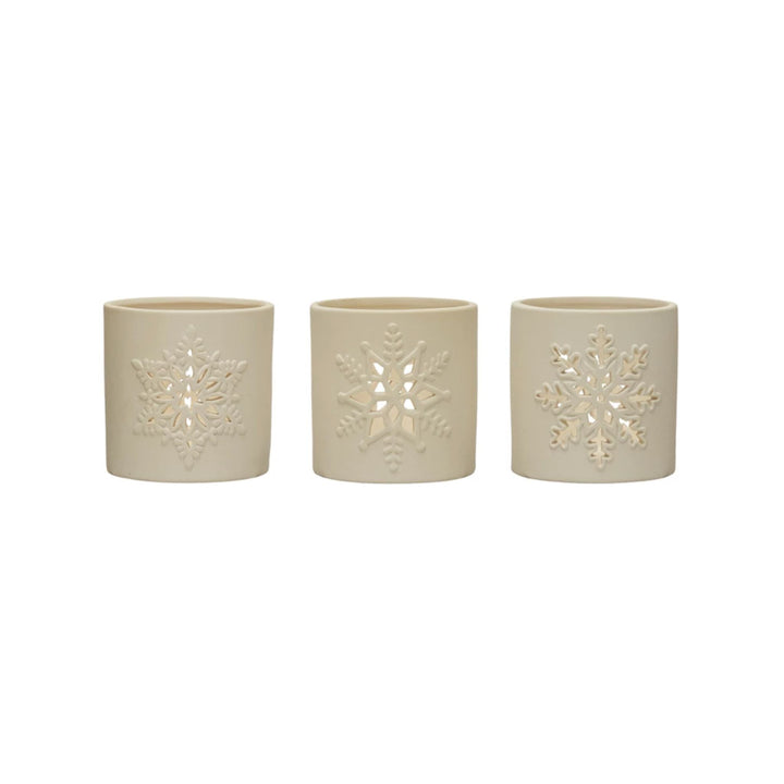 SNOWFLAKE TEALIGHT HOLDER, ASSORTED