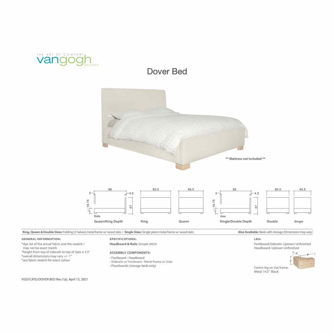 DOVER BED COLLECTION, CUSTOMIZABLE