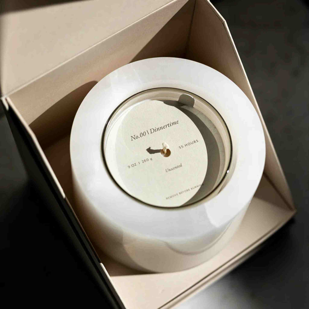 WHITE ONYX, REFILLABLE CANDLE VESSEL