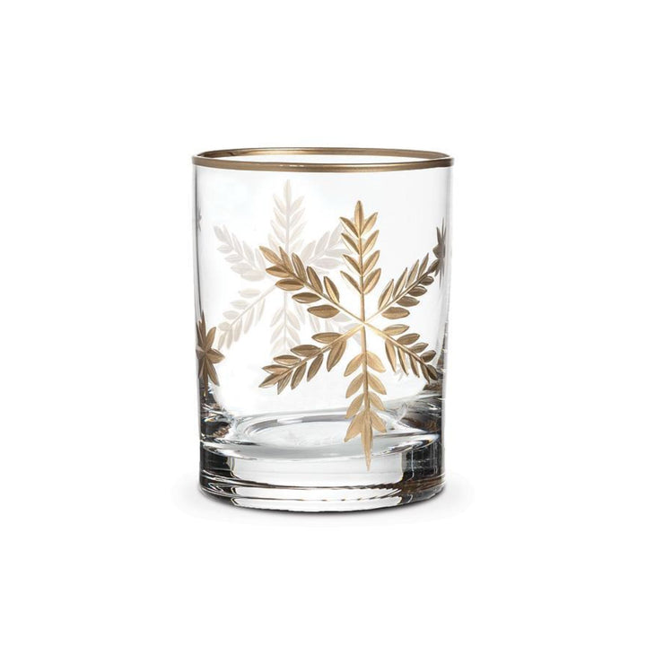 SNOWFLAKE GLASSWARE, GOLD