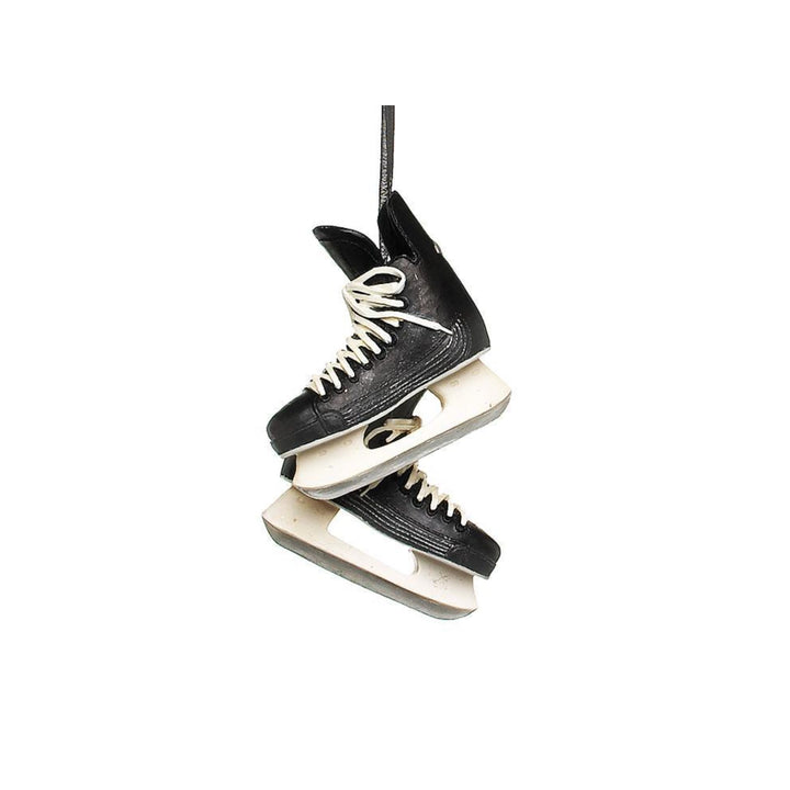 HOCKEY SKATES ORNAMENT PAIR, BLACK