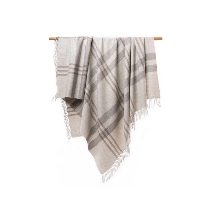 HUNTSVILLE PLAID THROW, LIGHT GREY