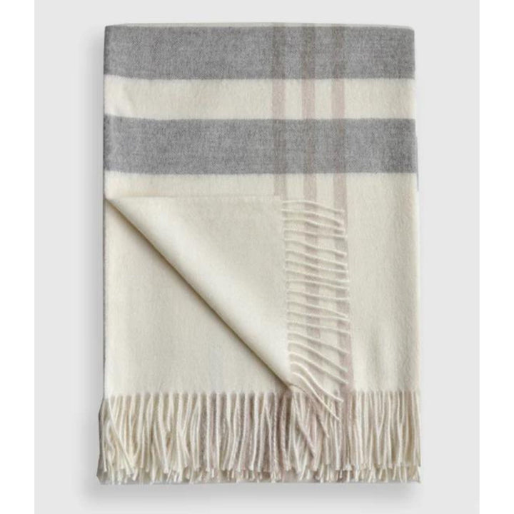 HUNTSVILLE PLAID THROW, LIGHT GREY