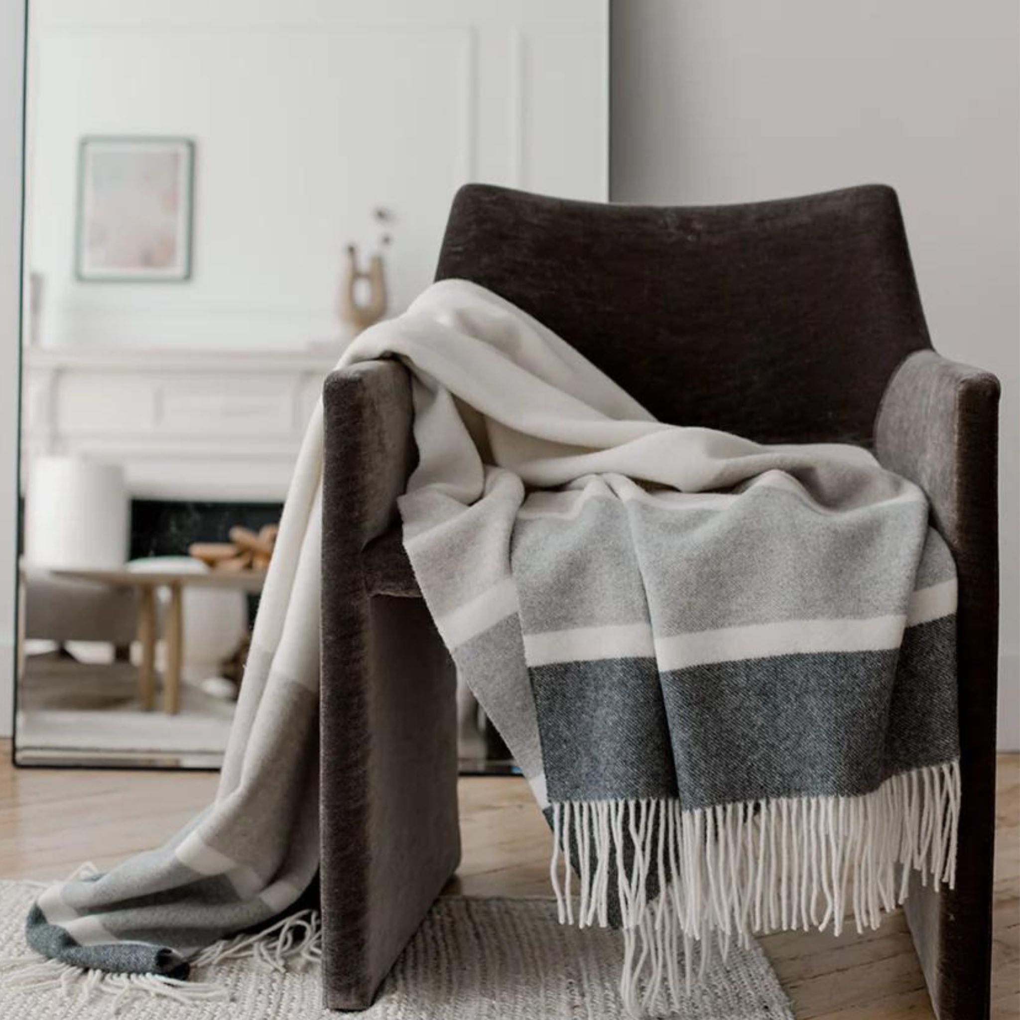 Grey beige throw sale