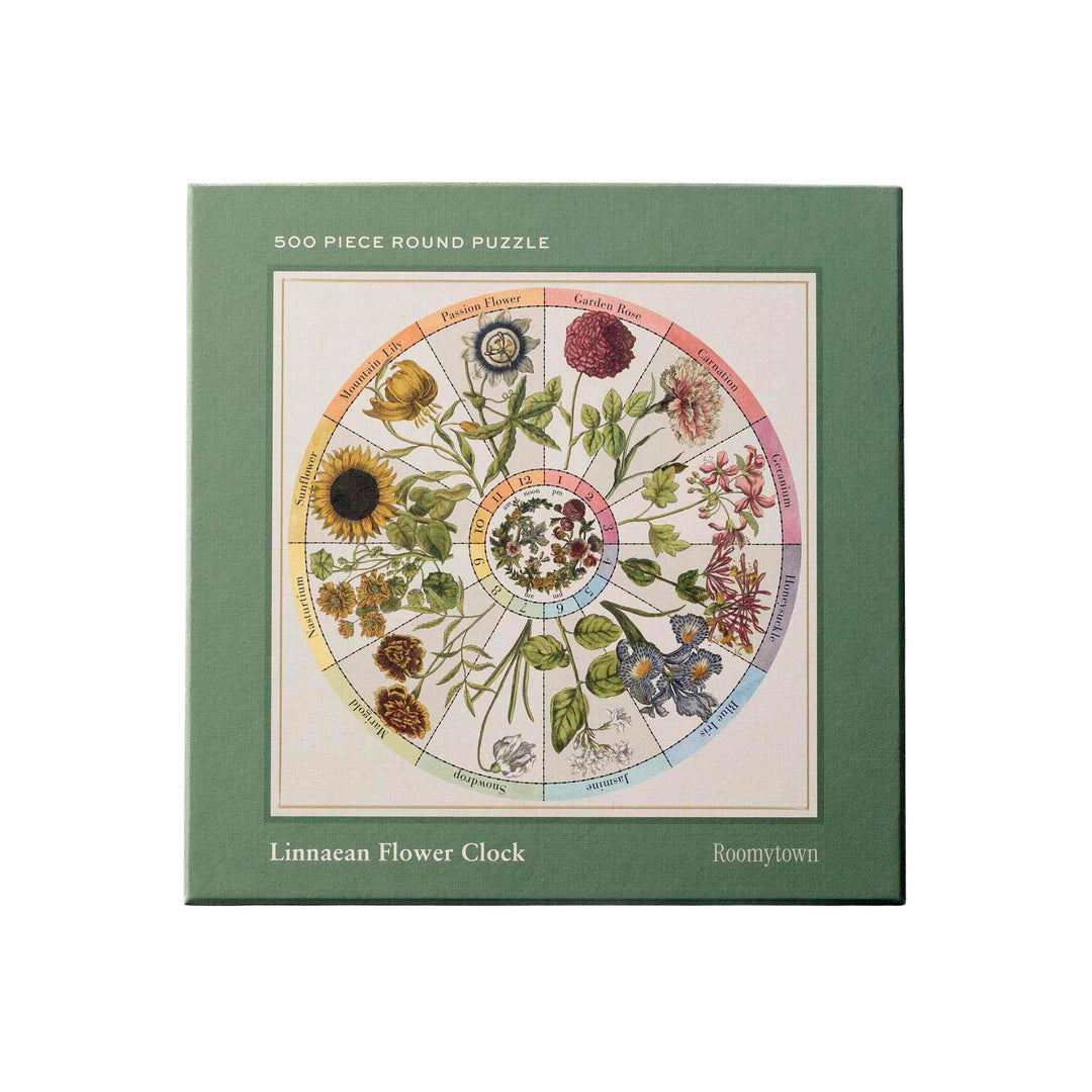 FLOWER CLOCK, 500 PIECE ROUND PUZZLE