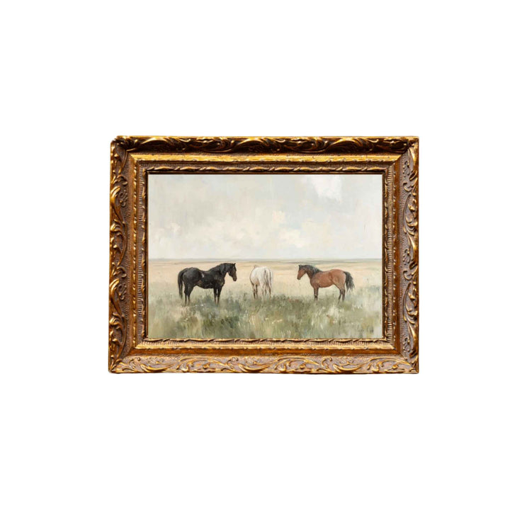 HORSE PASTURE, BRASS INSPIRED FRAME