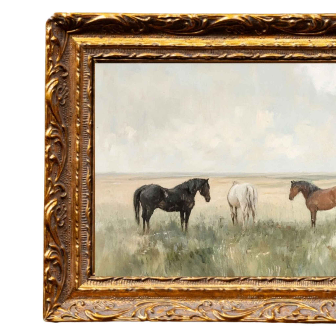 HORSE PASTURE, BRASS INSPIRED FRAME