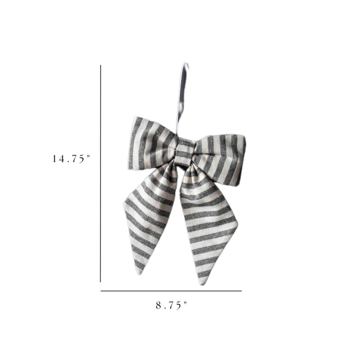 STRIPED CHARCOAL W/GOLD BOW