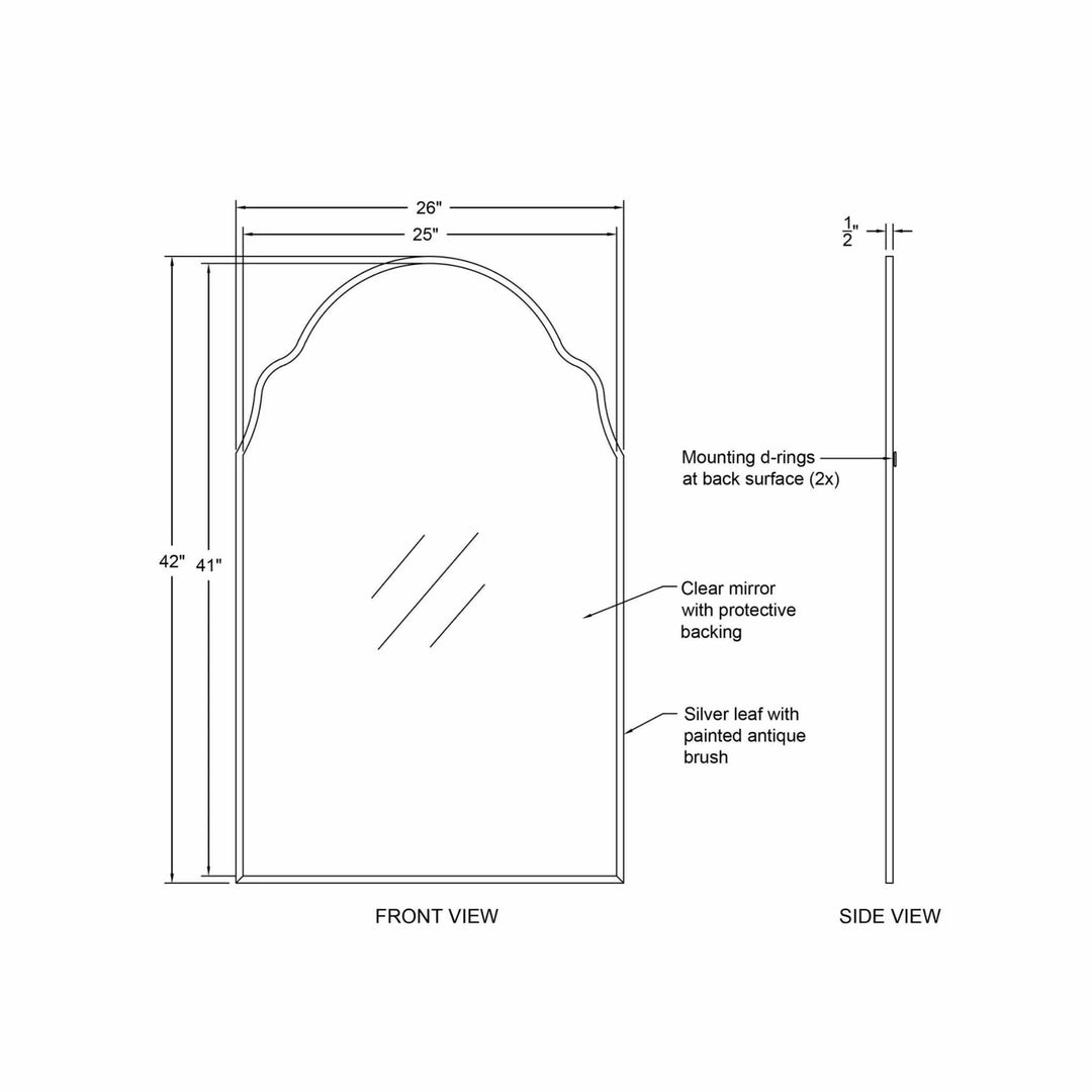 NATASHA MIRROR, ANTIQUE SILVER