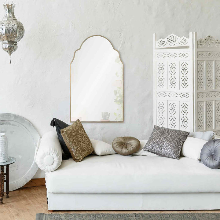 NATASHA MIRROR, ANTIQUE SILVER