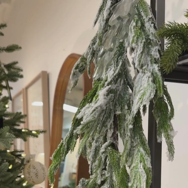 SNOWY NORFOLK PINE GARLAND, 52"