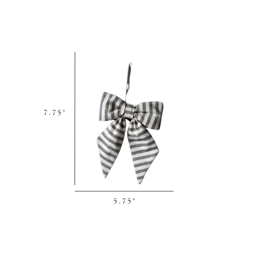 STRIPED CHARCOAL W/GOLD BOW