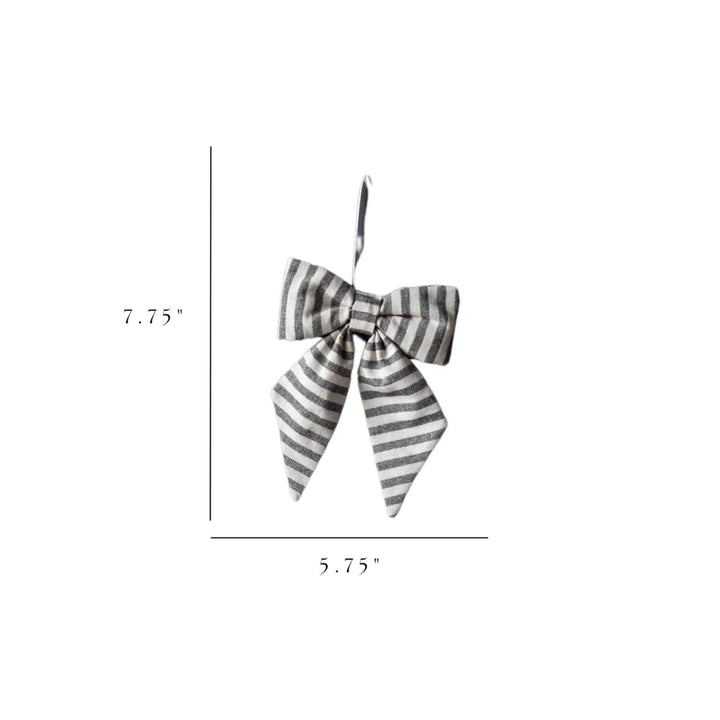 STRIPED CHARCOAL W/GOLD BOW