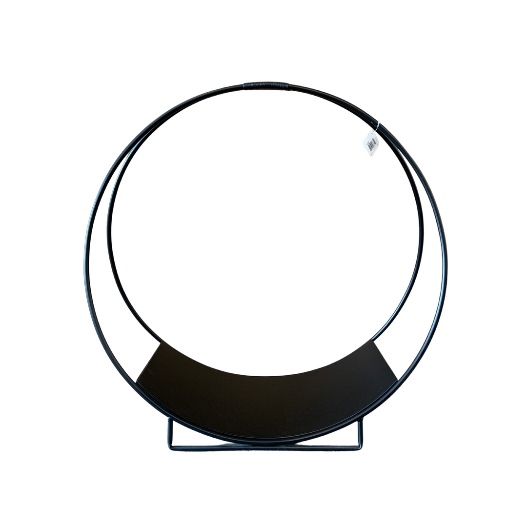 METAL LOG HOLDER, BLACK