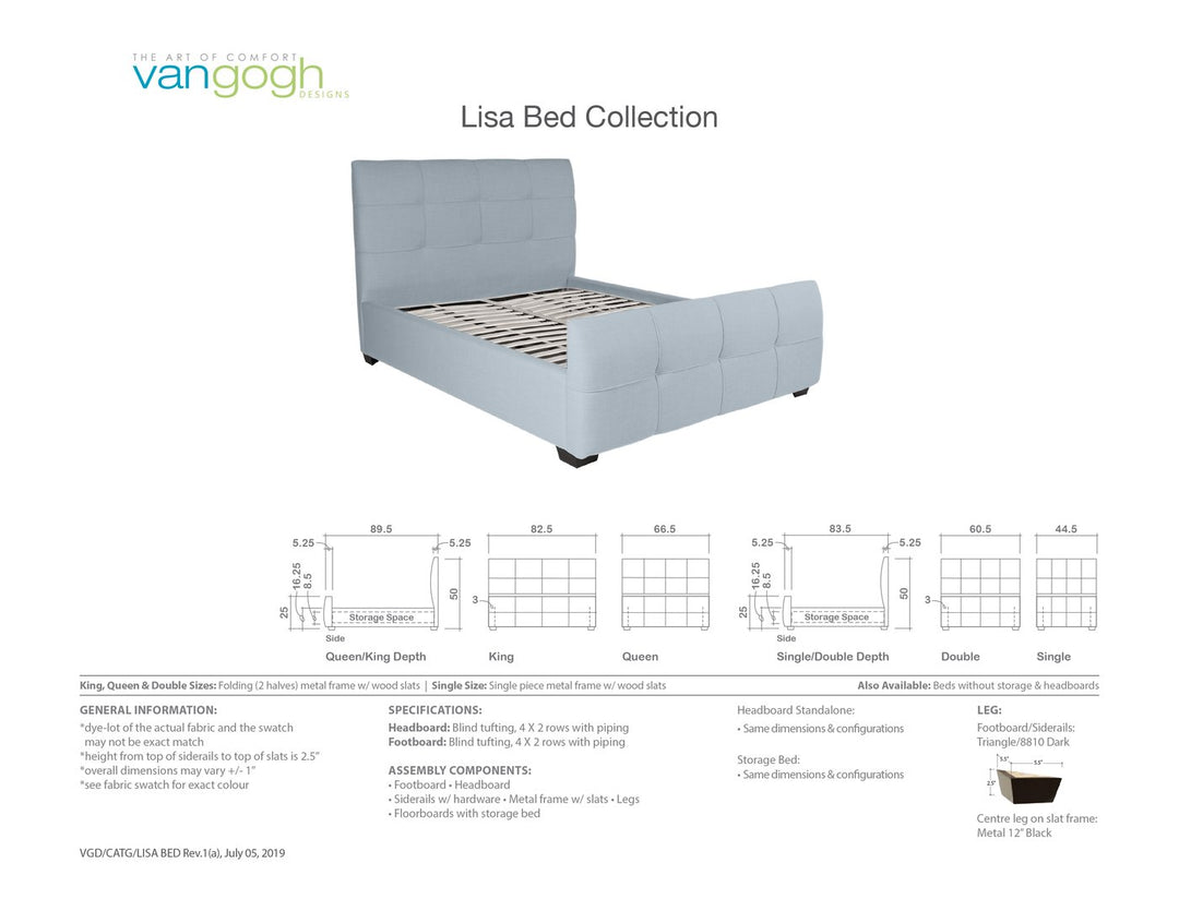 Lisa bed collection, customizable