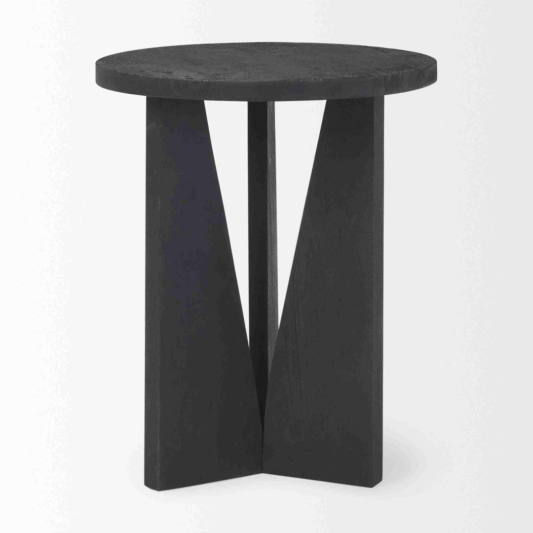 MATTY BLACK WOOD ACCENT TABLE