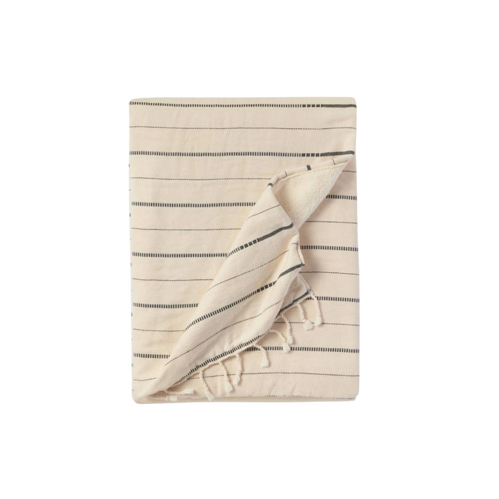 IRENA FLEECE LINED THROW, VANILLA