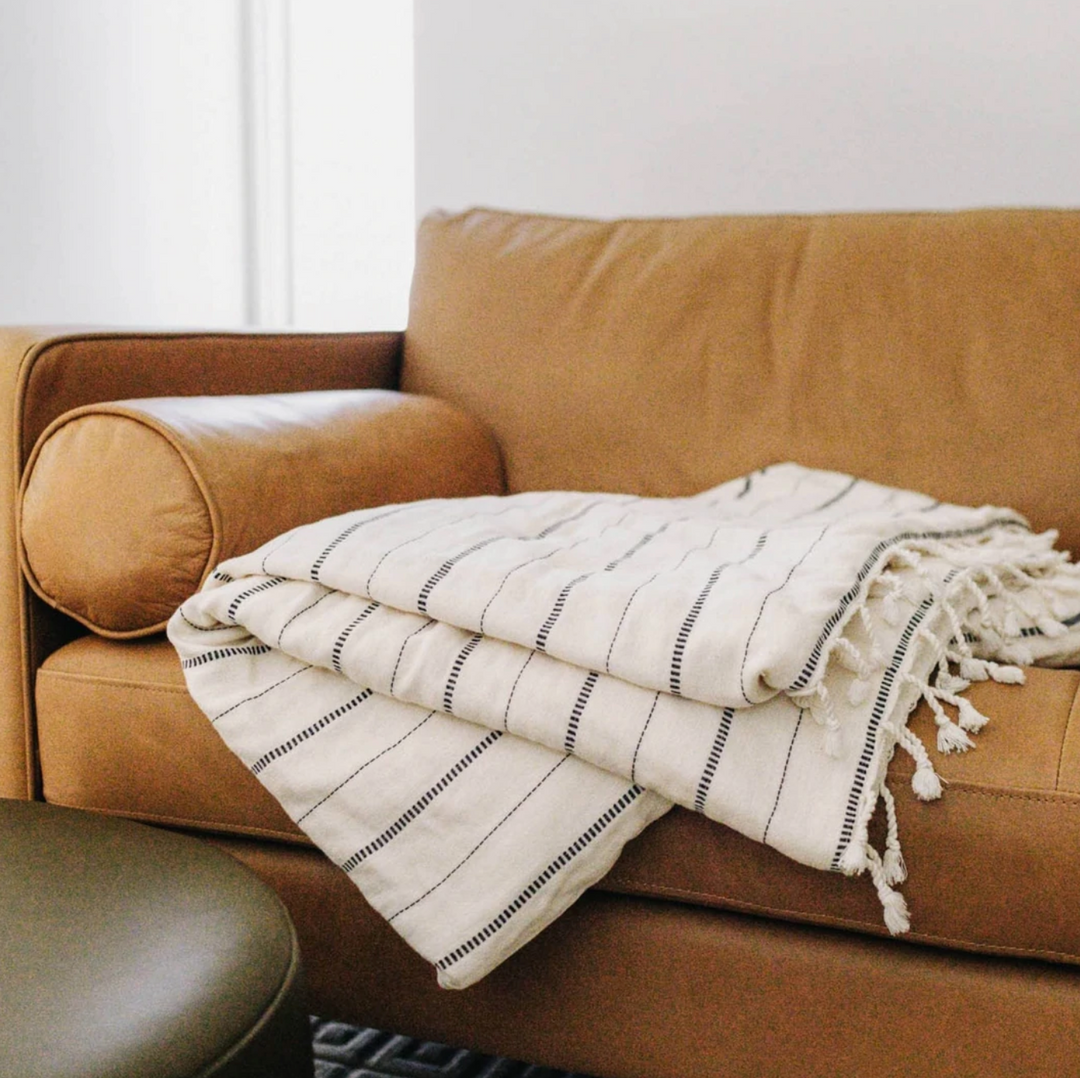 IRENA FLEECE LINED THROW, VANILLA